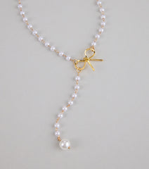 Pretty Please Bow and Pearl Necklace