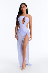 Your Treasure Embellished 1 Piece Swimsuit & Skirt - Lavender