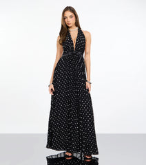 Agnes Polka Dot Chiffon Formal Dress
