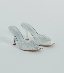 A Little Glitz Rhinestone Metallic Stiletto Mules