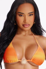 Elona 2 Piece Tie Dye Triangle Bikini Set - Orange/combo