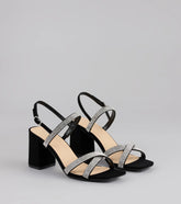 Night Luxe Rhinestone Block Heels