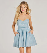 Grace Strapless A-Line Glitter Party Dress