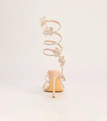 Sparkling Blooms Flower Spiral Heels