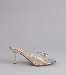 All About Glamour Rhinestone Bow Heels
