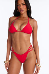 Maui Mix And Match Strappy Thong Bottom - Red