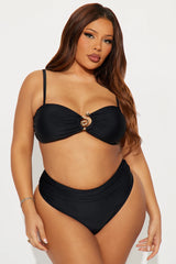 Ophelia Swirl Hardware Bralette 2 Piece Bikini - Black