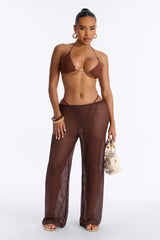 Summer Shimmer Swim Cover Up Pants - Brown