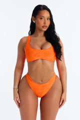 Karlie Terry Cloth 2 Piece Bralette Bikini Set - Orange