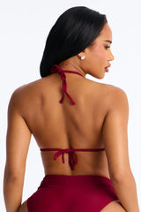 Maui Mix And Match Triangle Bikini Top - Burgundy