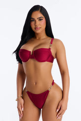 Beach Club Chain Underwire 2 Piece Bikini - Burgundy