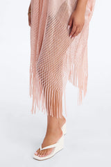 Corrine Shimmer Swim Cover Up Kimono - Rose Gold