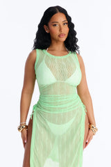 Cold Water Mesh Cover Up Dress - Green