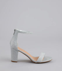 Cue The Compliments Glitter Block Heels