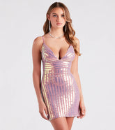 Perfect Stripes Sequin Party Dress