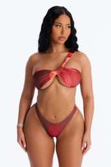Days In Paradise Floral 3 Piece Bikini & Sarong Sunsuit - Brown Combo