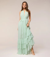 Sarah Chiffon Ruffle A-Line Formal Dress