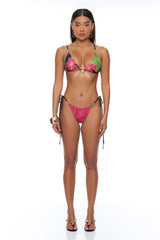 Tropic Oasis Vacation Kimono Bikini 3 Piece Set - Black/combo