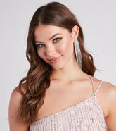 Pretty Glam Vibes Rhinestone Fringe Earrings