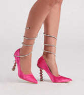 Wrapped In Glamour Rhinestone Satin Pumps