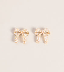 Tied Up In Pearl Bow Stud Earrings