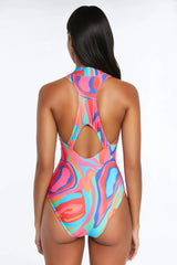 Kairi Evelyn Zip Up 1 Piece Swimsuit - Multi Color