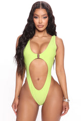 Breakfast By The Beach Swimsuit Set - Lime