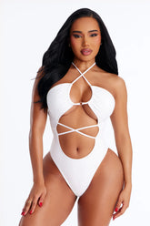 Arabelle Strappy Cutout 1 Piece Swimsuit - White