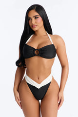 Ivy Colorblock Hardware 2 Piece Bikini - Black/White