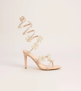 Sparkling Blooms Flower Spiral Heels