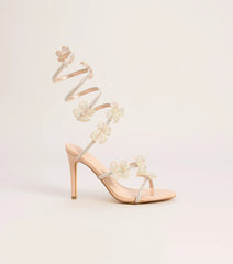 Sparkling Blooms Flower Spiral Heels