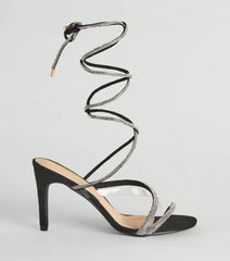 Oh-So-Dramatic Rhinestone Lace-Up Stiletto Heels