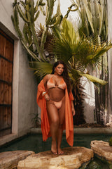 Megan Swim Cover Up Kimono - Orange