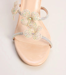 Sparkling Blooms Flower Spiral Heels