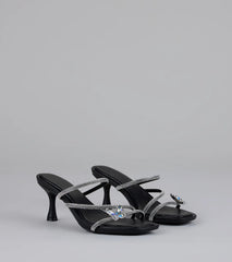 Winged Whispers Butterfly Rhinestone Mules