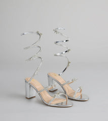 Spiral Stunner Bow Wrap Heels