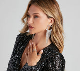 Dream Glam Rhinestone Fringe Earrings