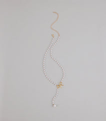 Pretty Please Bow and Pearl Necklace
