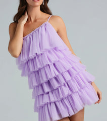 Sawyer Tulle One Shoulder A-Line Short Dress