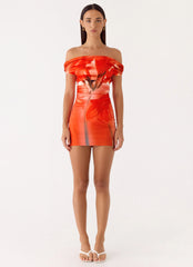 Moka Mini Dress - Fire Petal
