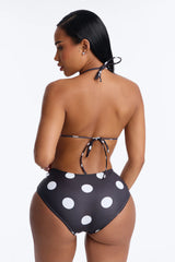 Margo Polka Dot Micro Triangle & Boyshort 2 Piece Bikini - Black/White