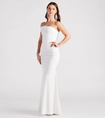 Jackelyn Formal Crepe Wrap Mermaid Dress