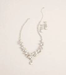 Perfect Glamour Rhinestone Necklace And Earrings Set