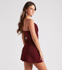 Radiant Vibes Glitter V-Neck Dress