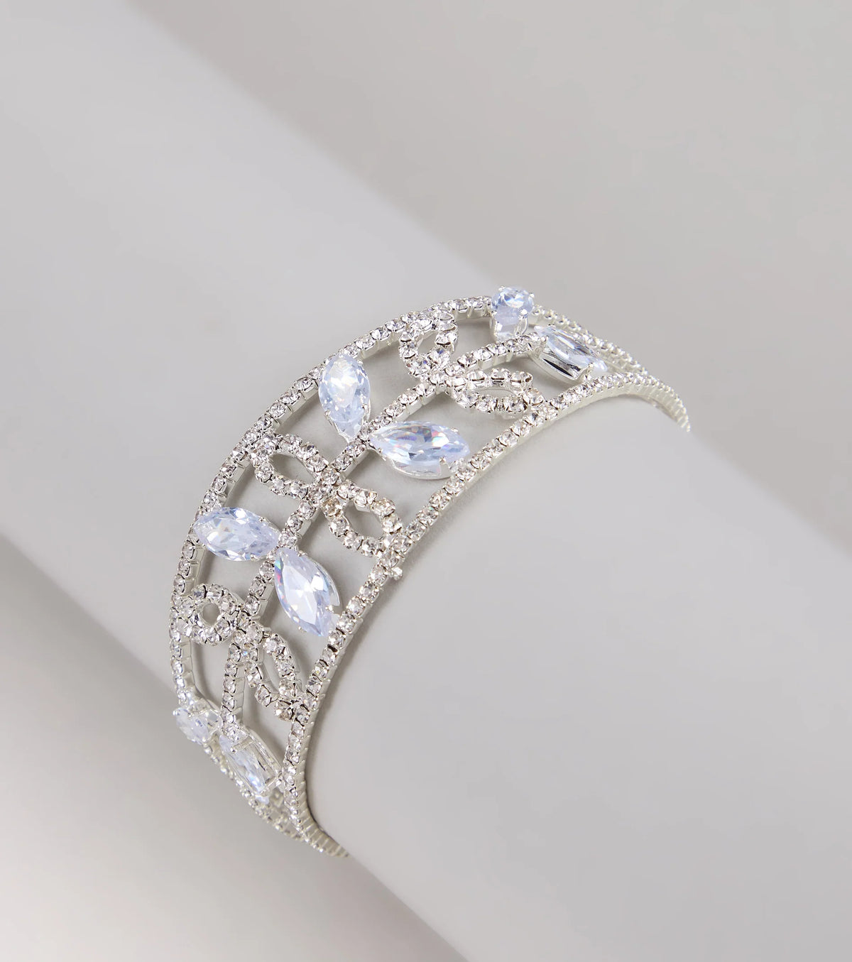 Crown Jewel Rhinestone Cuff Bracelet