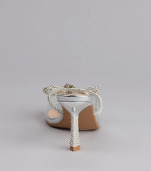 All About Glamour Rhinestone Bow Heels