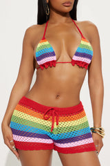 Rainie Rainbow Crochet 2 Piece Sunsuit - Multi Color