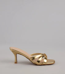 Shine Bright Metallic Thong Kitten Heels