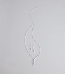 Instant Glam Rhinestone Necklace And Earrings Set