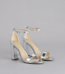 Shine On Cue Metallic Block Heels